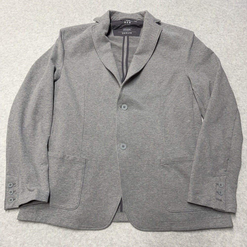 Mack Weldon Ace Blazer Mens 2XL Gray Cotton Stretch Knit Sport Coat Jacket